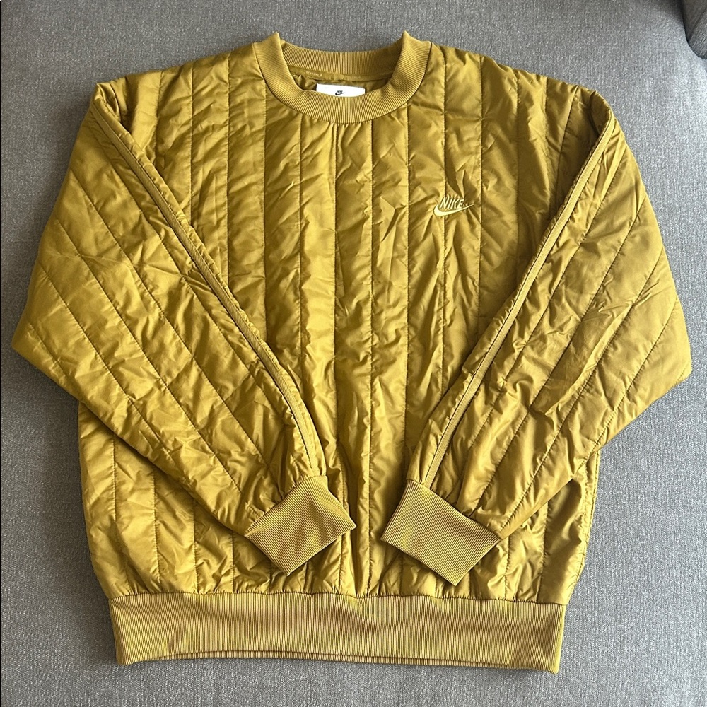 Nike Quilted Gold Sweatshirt Men’s M EUC